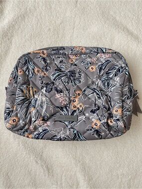 Vera Bradley Gray Floral Quilted Pouch
